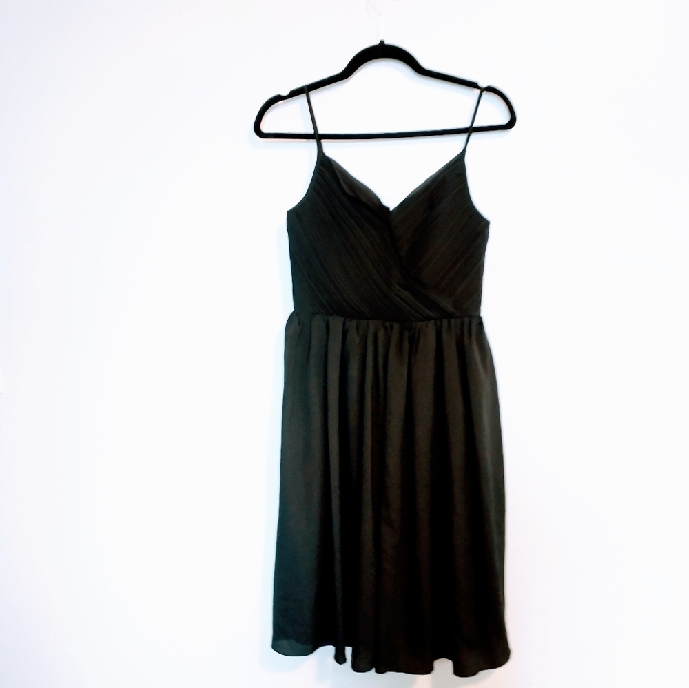 Banana Republic delicate black dress with rushed bodice and full skirt size 2.